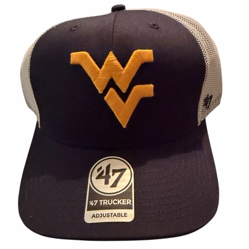 West Virginia‎ Mountaineers ’47 Trucker Hat Black Mesh Adjustable Cap